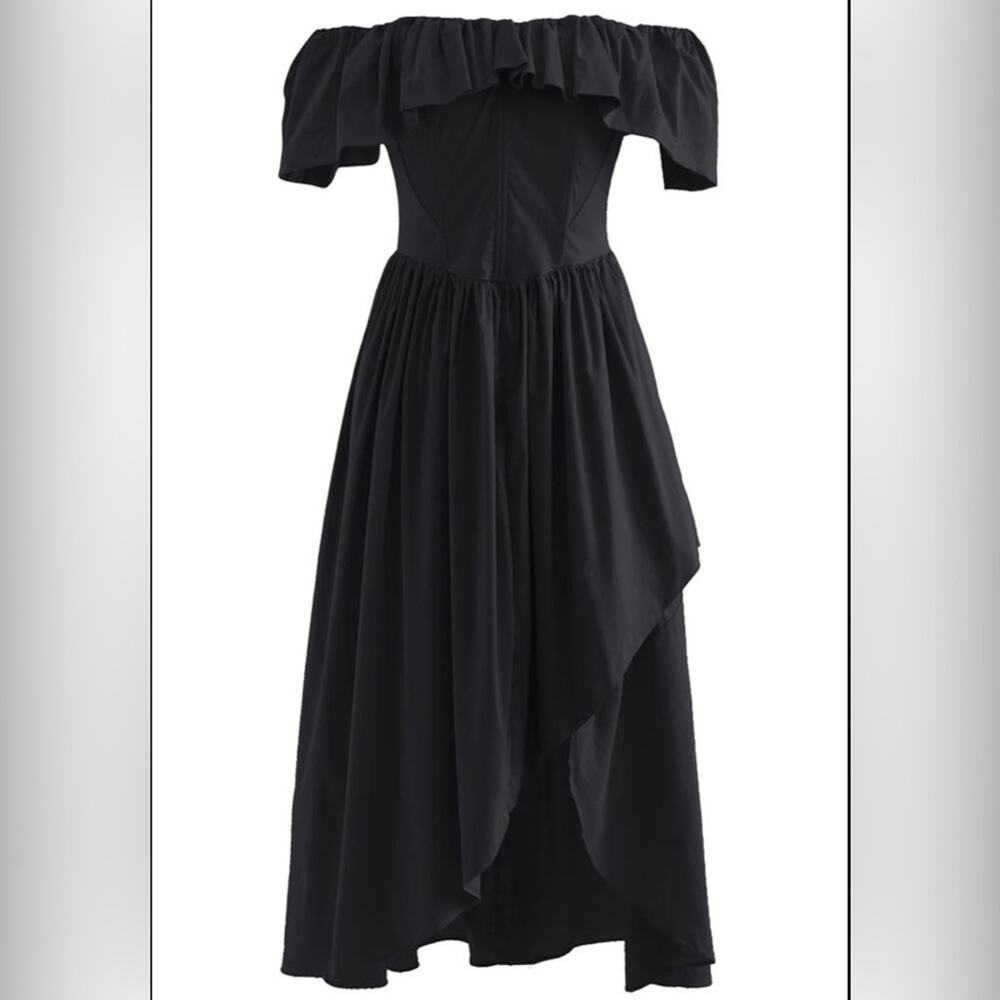 Beulah Off Shoulder Corset Dress Women‎ Size M Black NWT High Low Dark Romantic